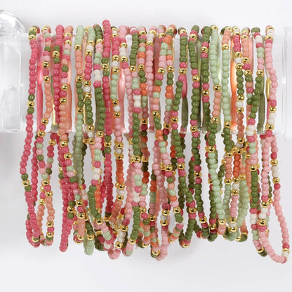 Assorted 2mm Stretch Seed Bead Bracelets