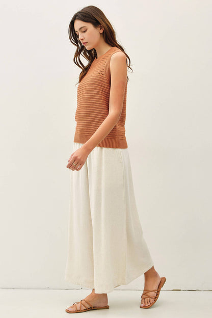 Textured Crochet Sleeveless Sweater