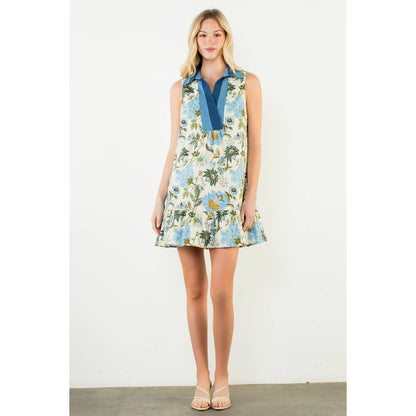 Sleeveless Floral Pattern Dress