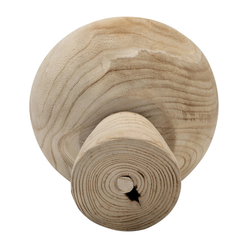 Bowl - Brown Paulownia Wood with Pedestal Base
