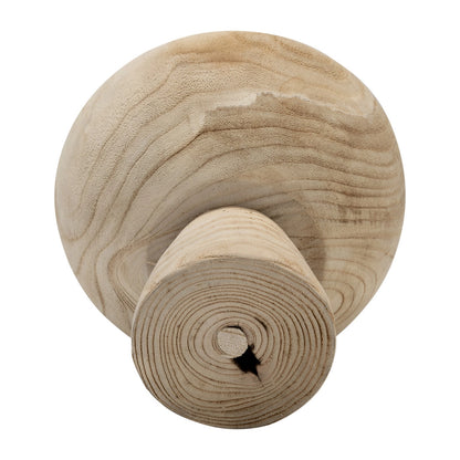 Bowl - Brown Paulownia Wood with Pedestal Base