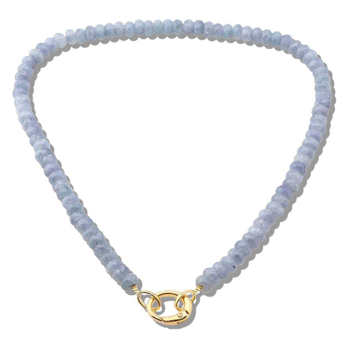 Carabiner Clip Stone Beaded Necklace
