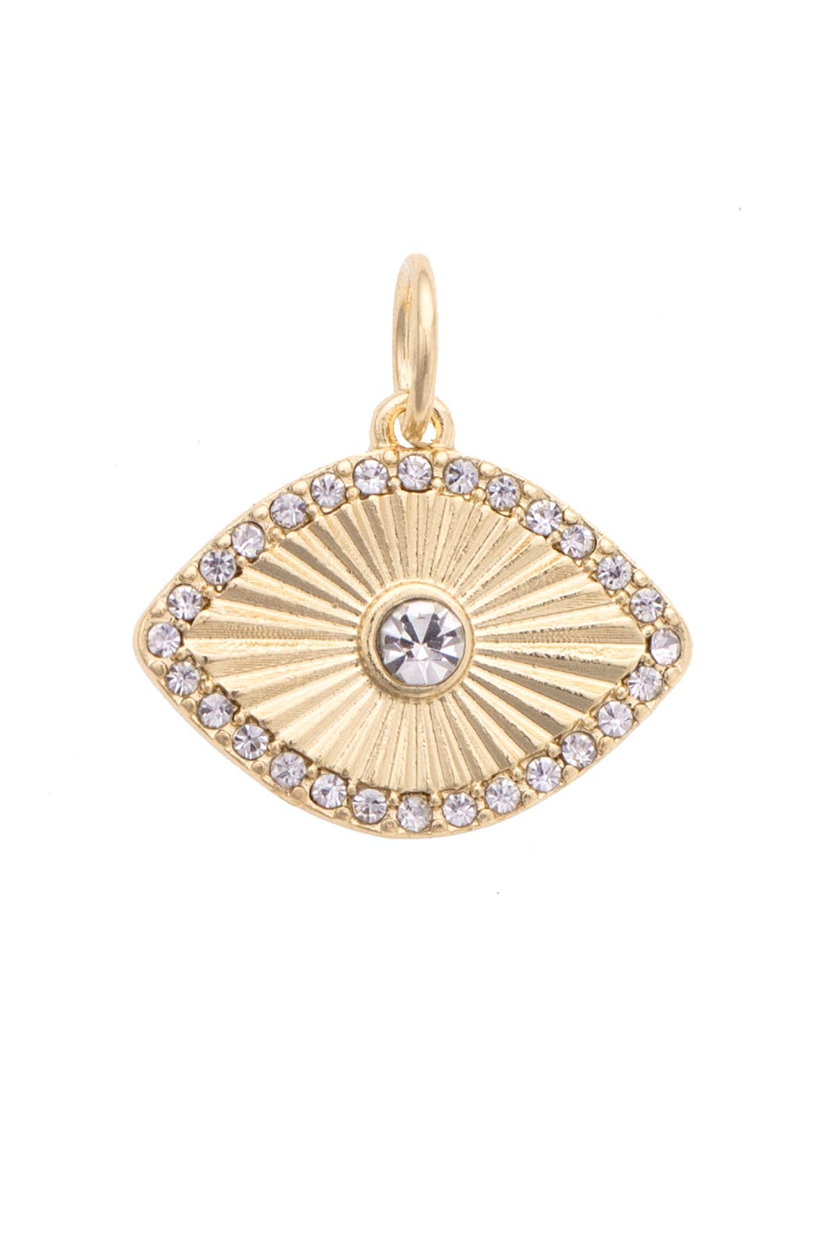 Pave Evil Eye Charm in Shiny Gold