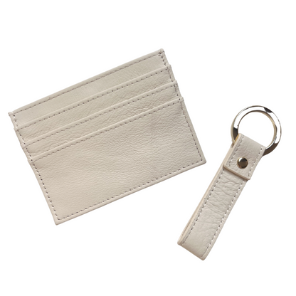 Leather Card Holder + Key Ring - Foil Stamped