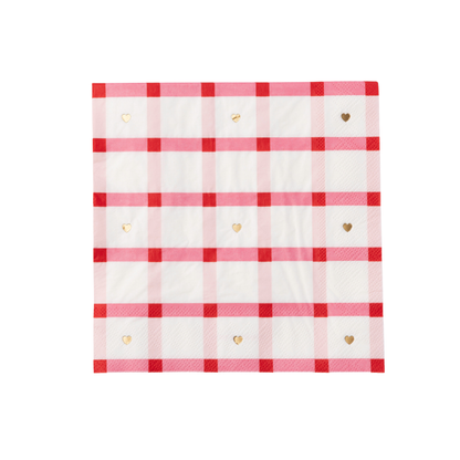 Valentine Plaid Dinner Napkins
