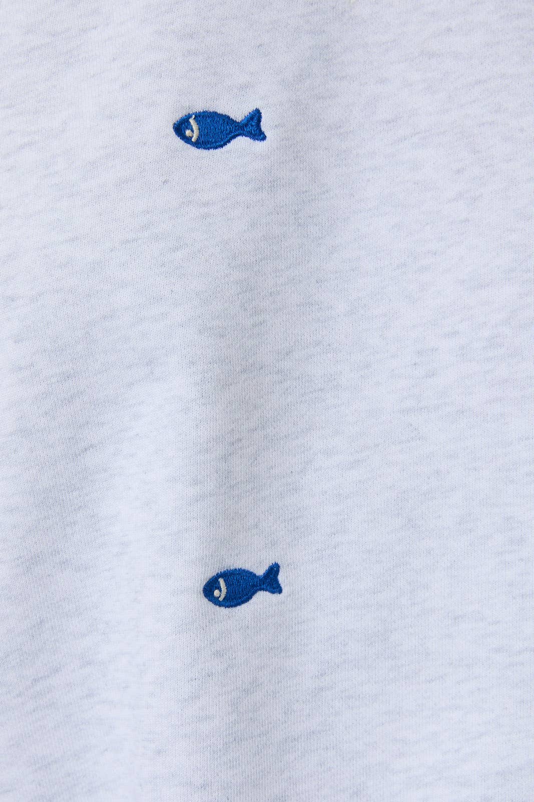 Crew Neck Long Sleeve Fish Embroidered Sweatshirt