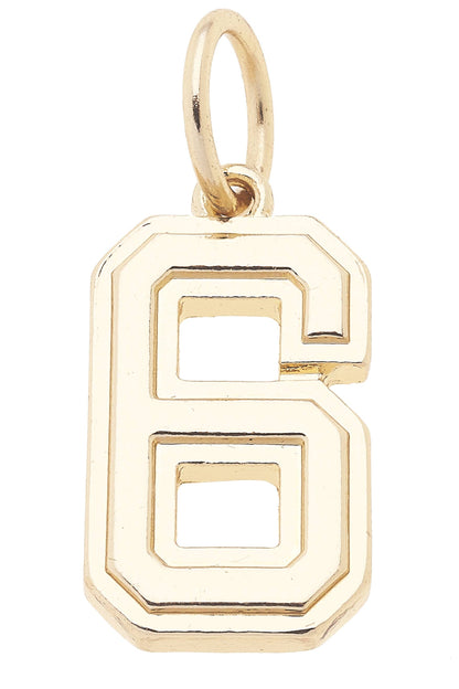 Number Charm in Shiny Gold
