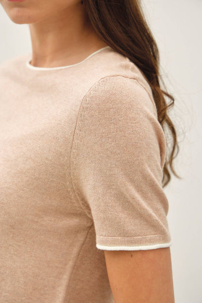 Layered Look Essential Short Sleeve Sweater Top