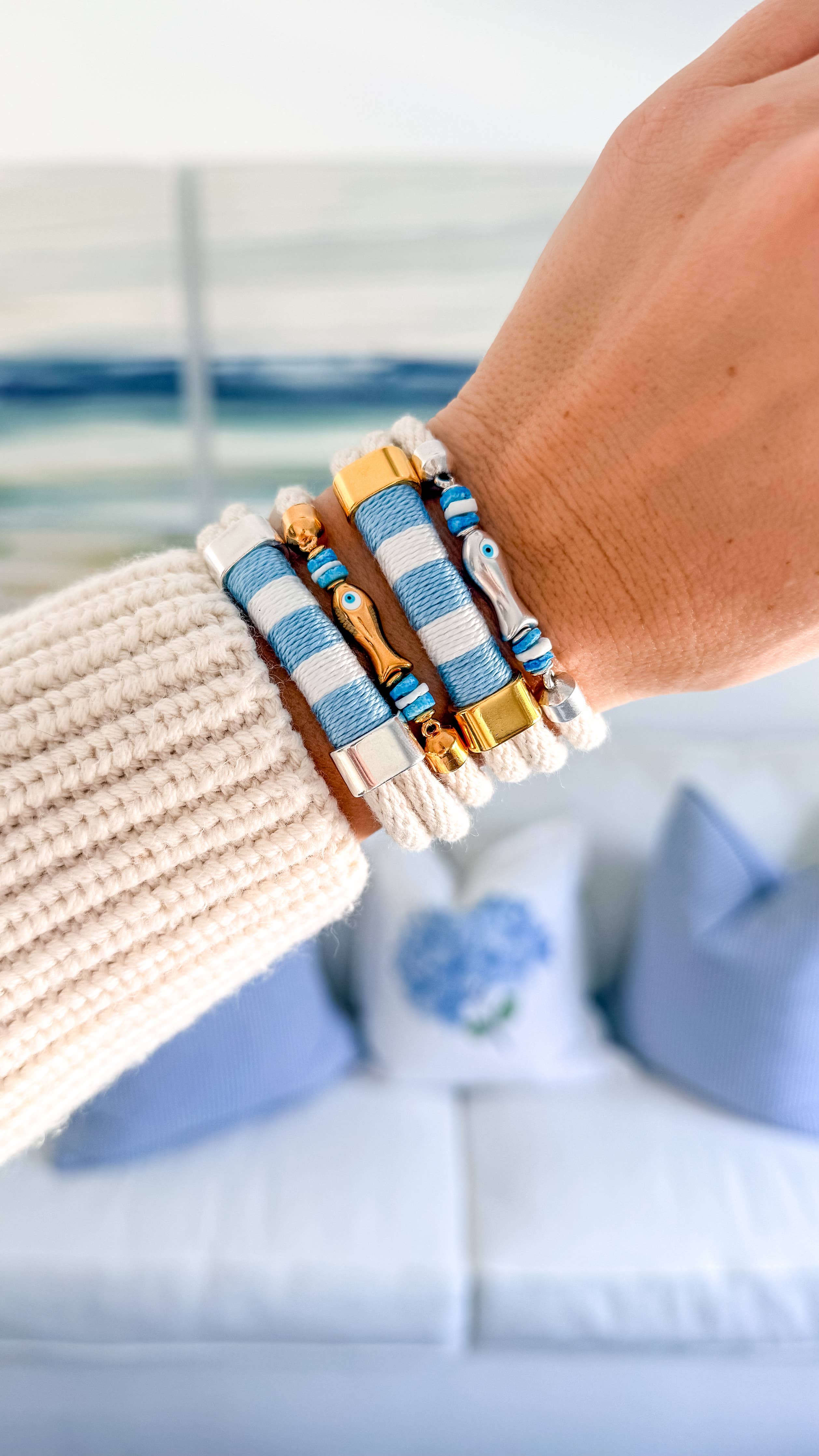 Chappie - Ivory/Gold - Nautical Rope Bracelet