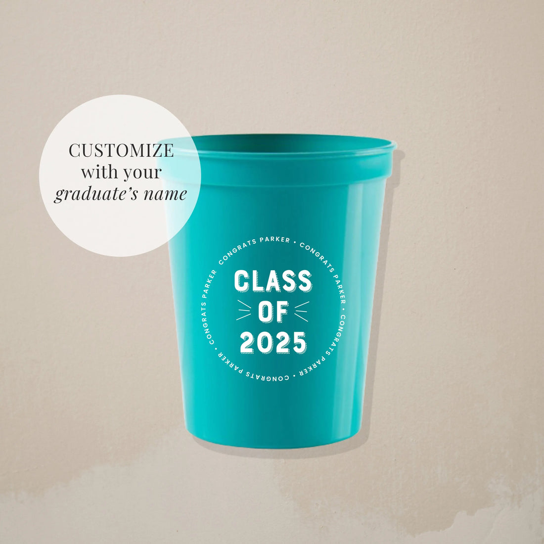 Custom Class Of 2025 Plastic Cups with Name
