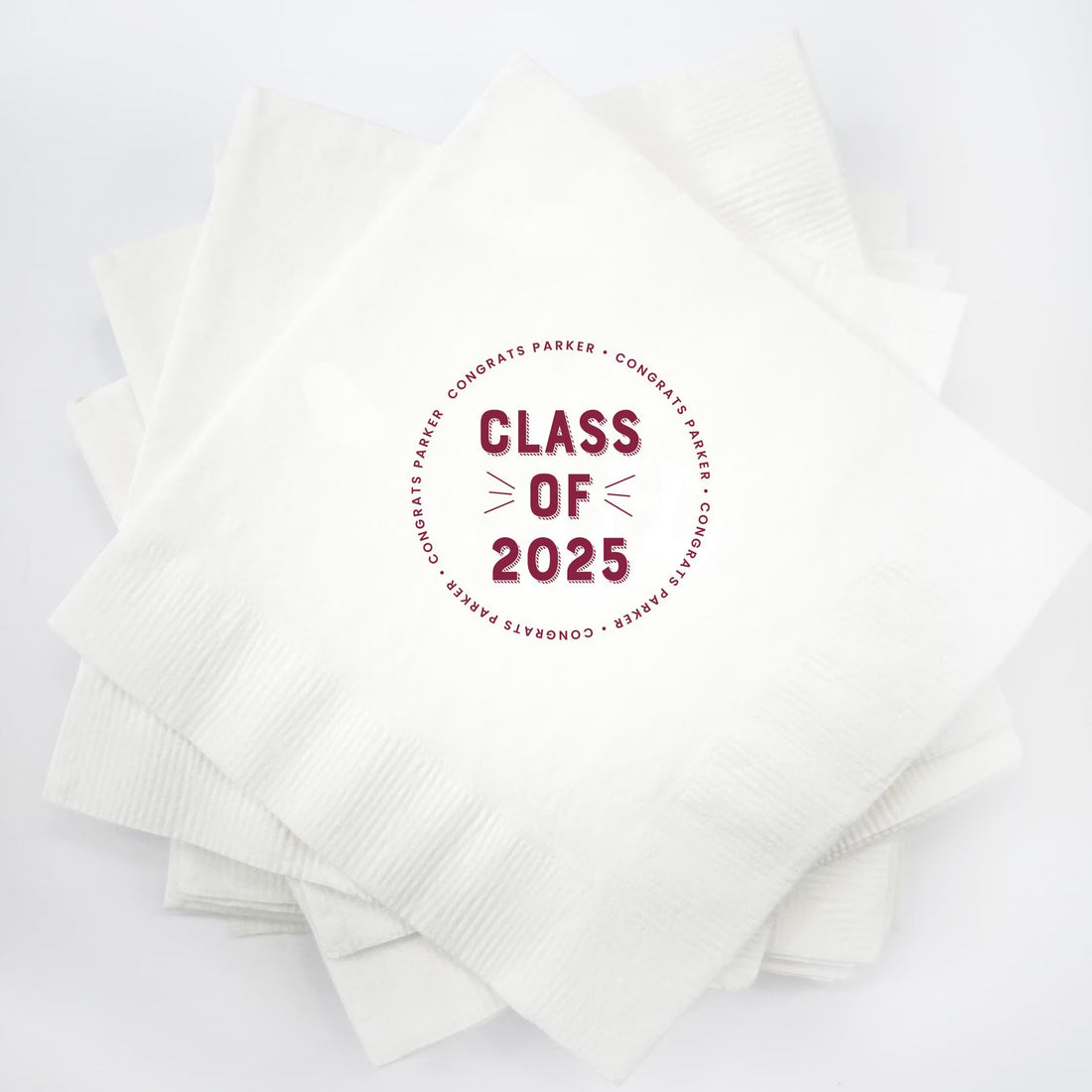 Class of 2025 Graduation Dinner Napkins - Custom Name