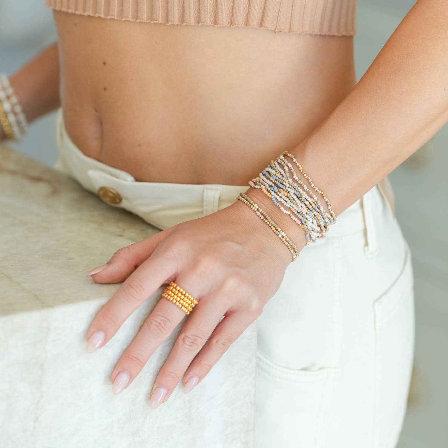 Assorted 2mm Stretch Seed Bead Bracelets