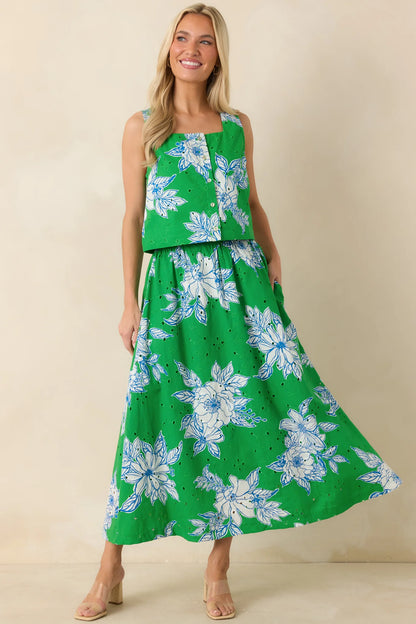Botanical Print Sleeveless Top