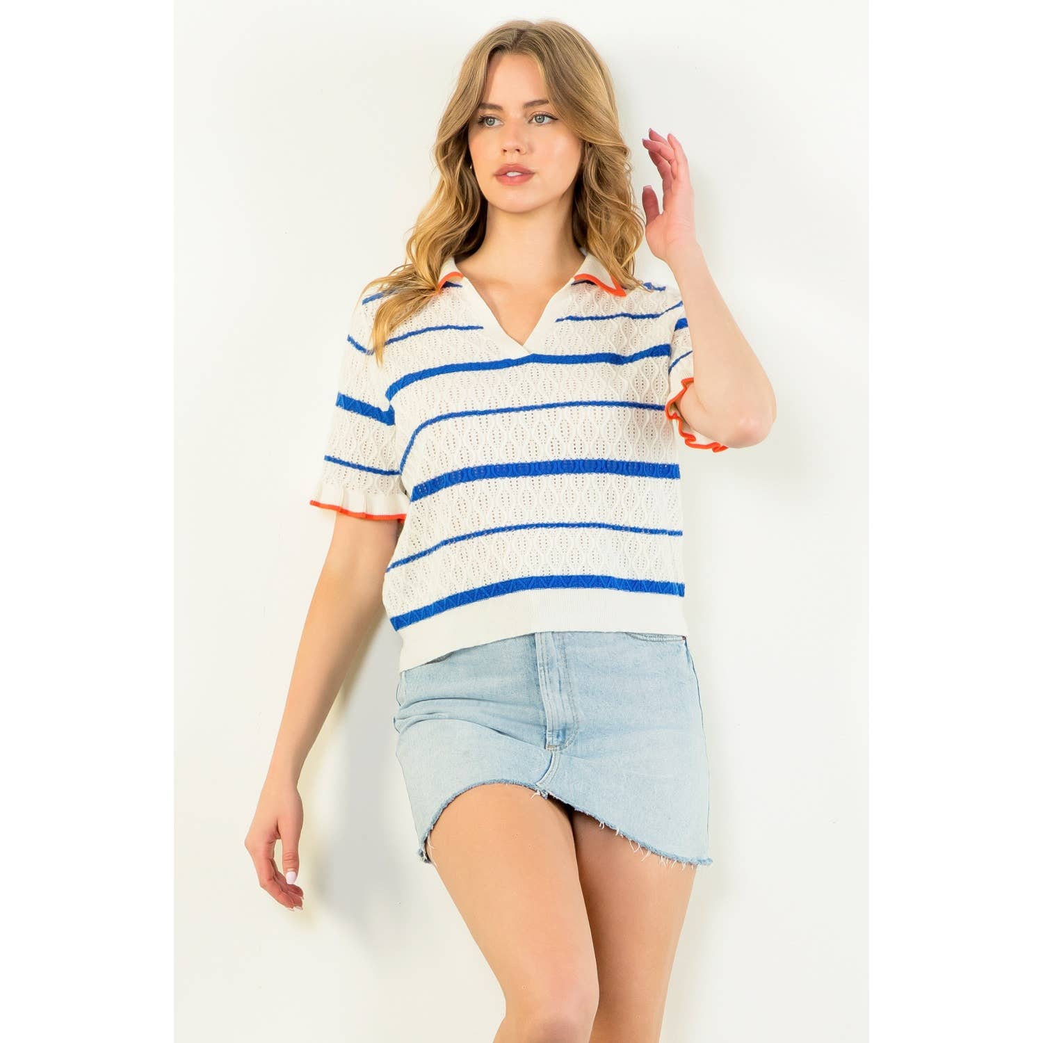 Short Sleeve Textured Knit Top