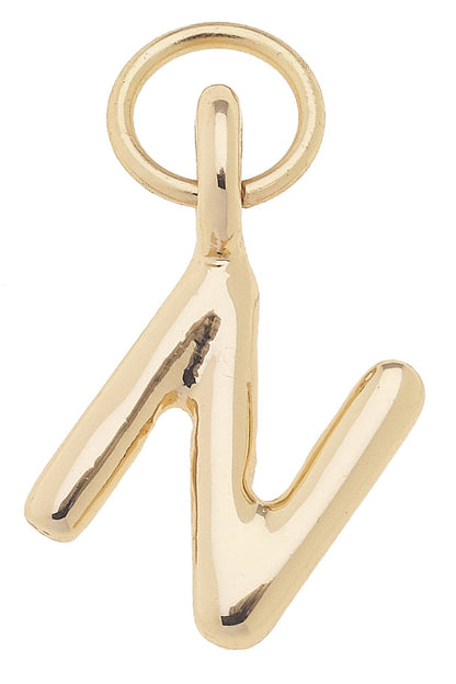 Mini Initial Charm in Shiny Gold