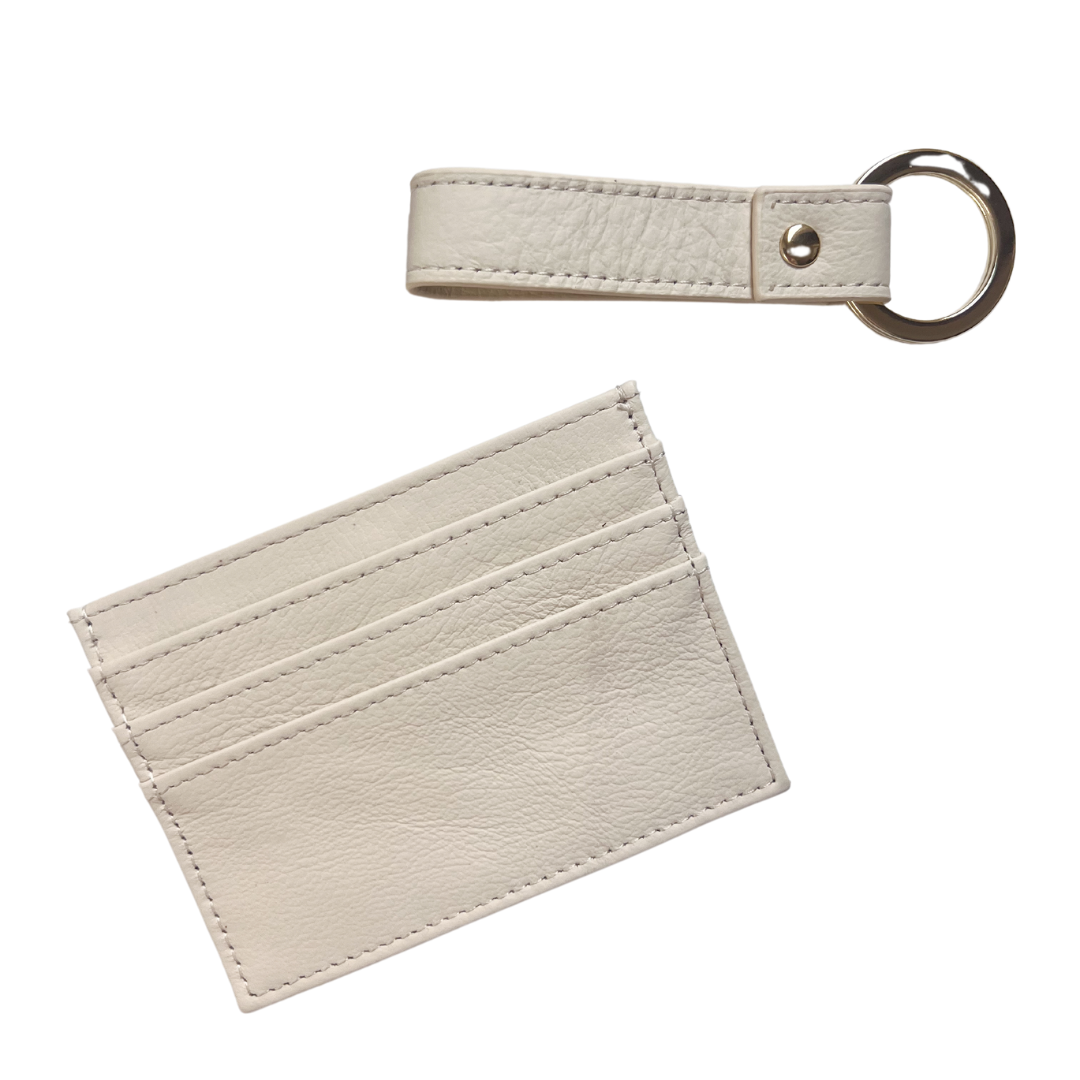 Leather Card Holder + Key Ring - Foil Stamped