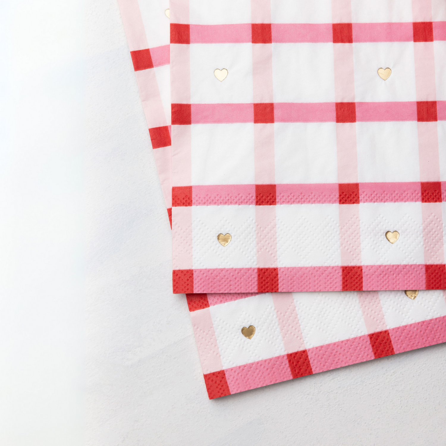 Valentine Plaid Dinner Napkins