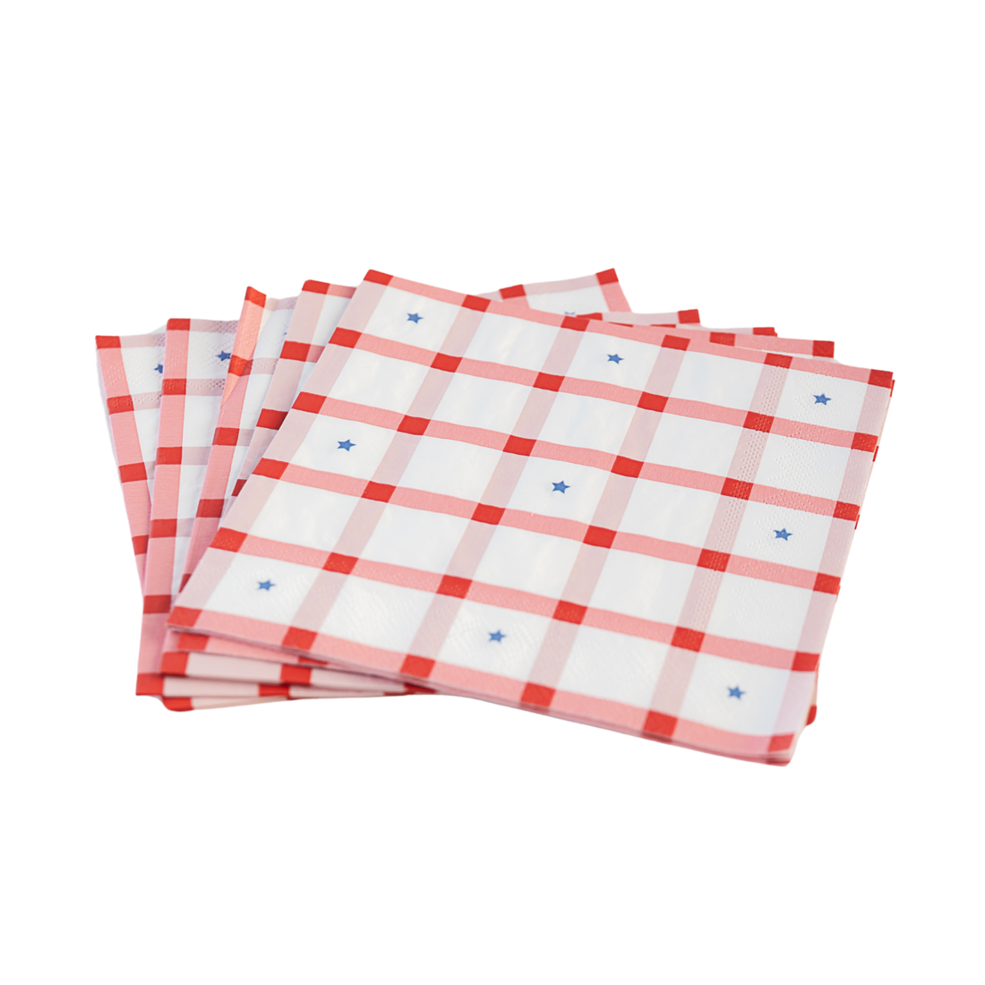 Red Gingham 4th of July Large Napkins