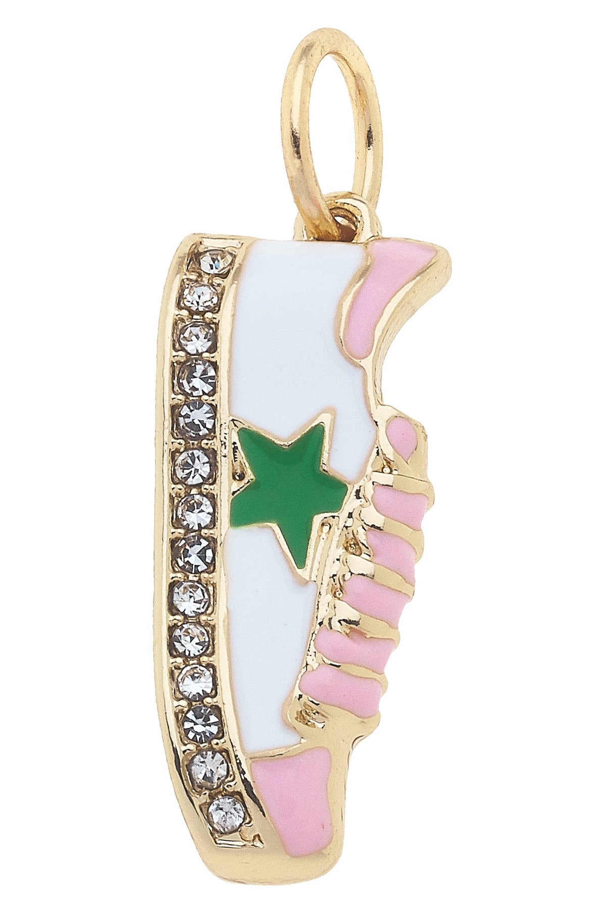Star Sneaker Charm in White &amp; Light Pink
