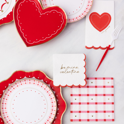Valentine Plaid Dinner Napkins
