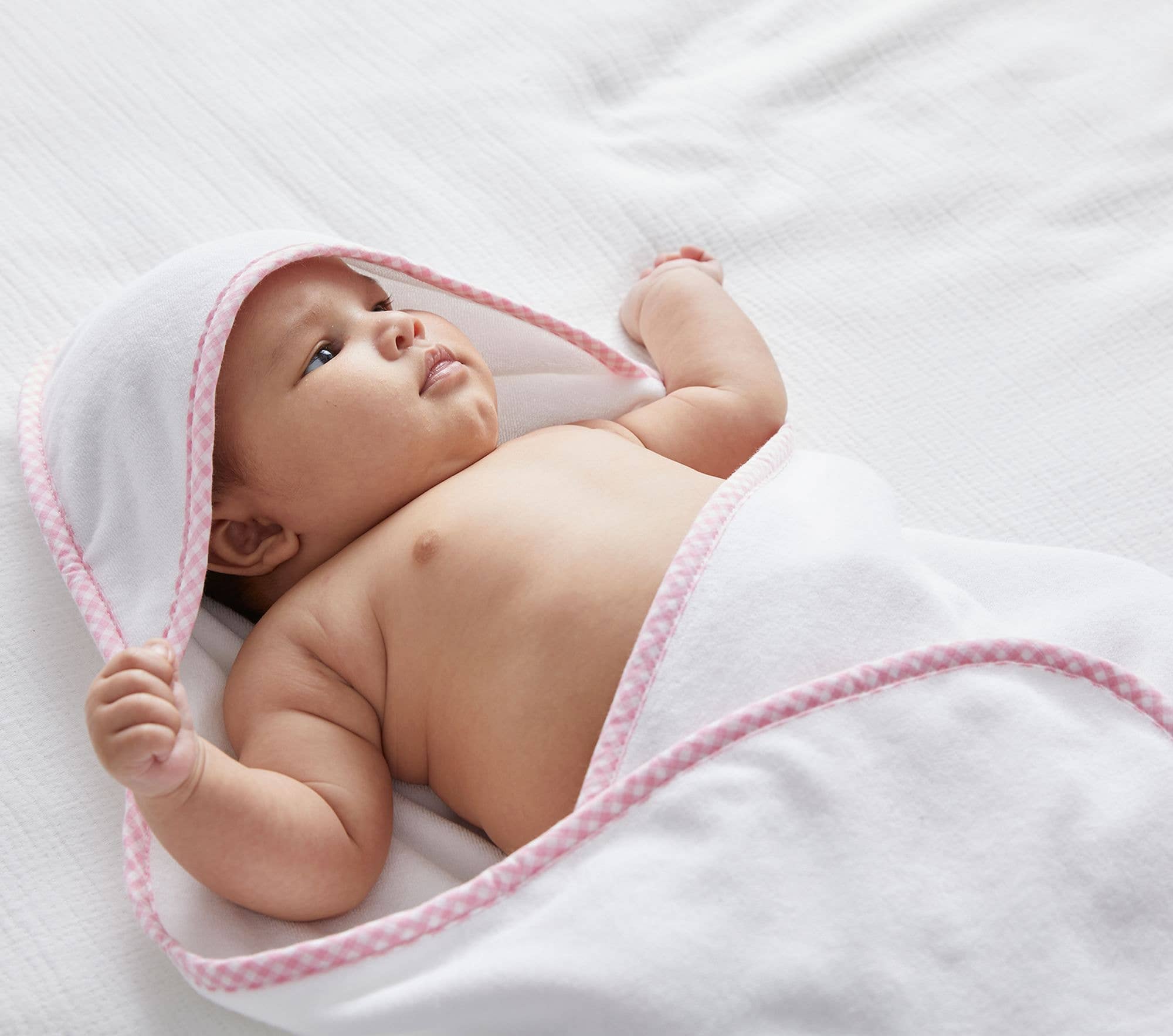 Hooded Terry Cloth Towel Bath Set - Gingham