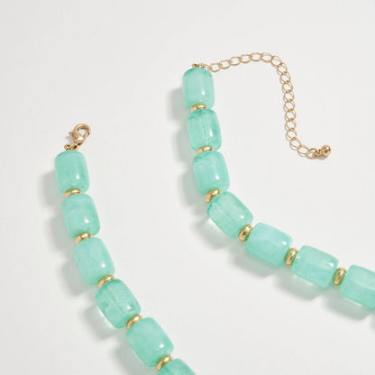 Gold Seashell Pendant Beaded Necklace