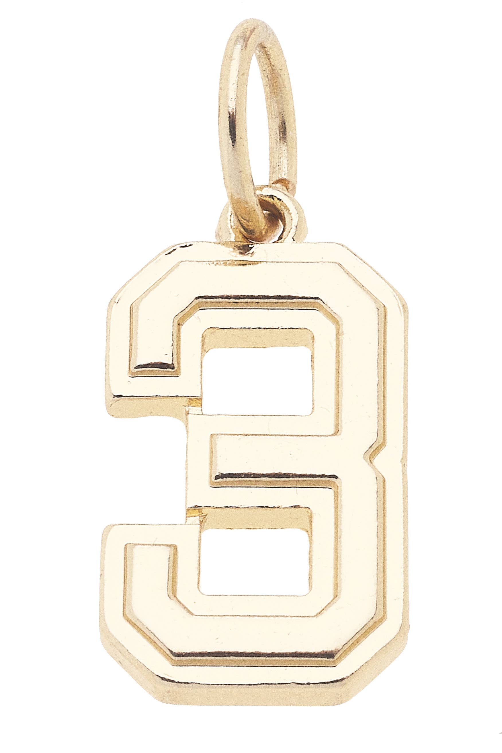 Number Charm in Shiny Gold