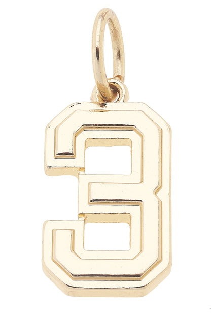 Number Charm in Shiny Gold