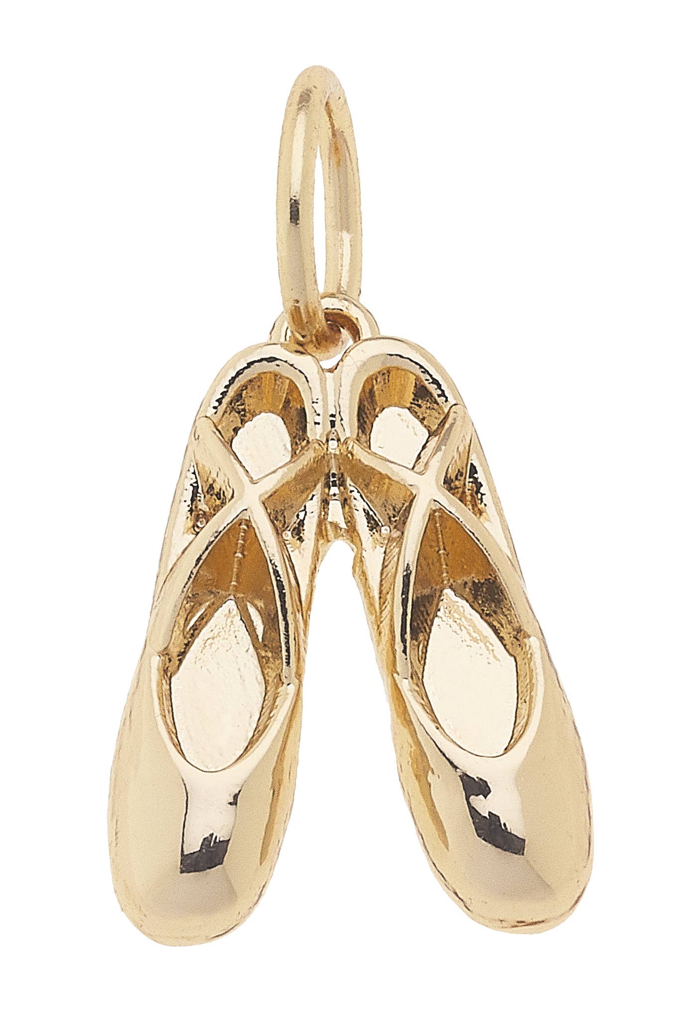 Ballet Slipper Charm in Shiny Gold