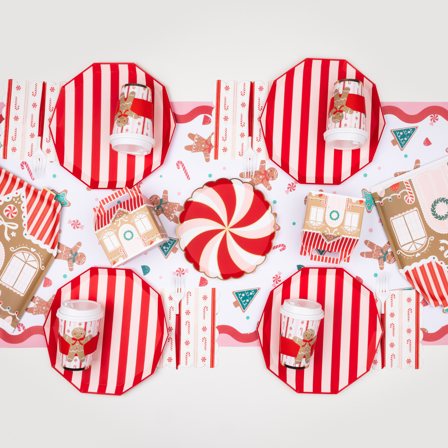 Pink &amp; Red Signature Cabana Stripe Plates