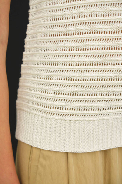 Textured Crochet Sleeveless Sweater