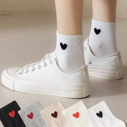 Cute Heart Cotton Ankle Socks Women Casual