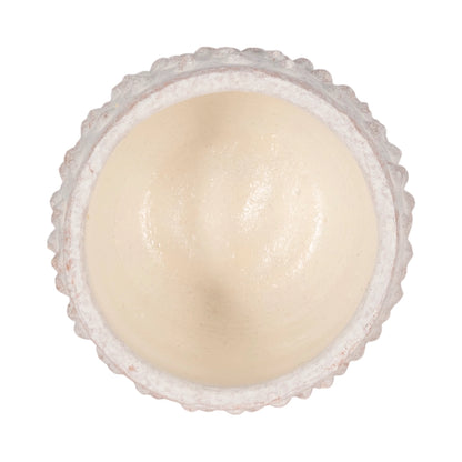 Planter - White Terracotta Round Bubble Rough Finish