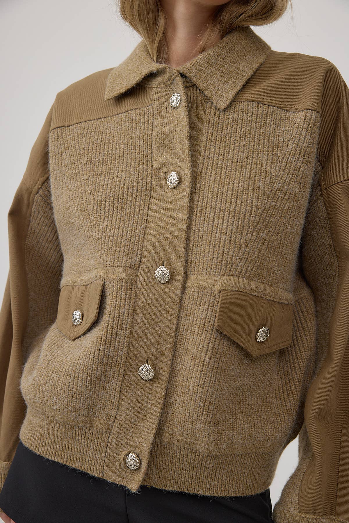 Denim Knit Combi Jacket