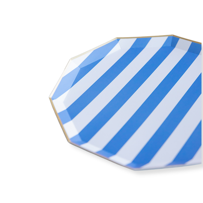 Palisades Blue Signature Cabana Stripe Plates