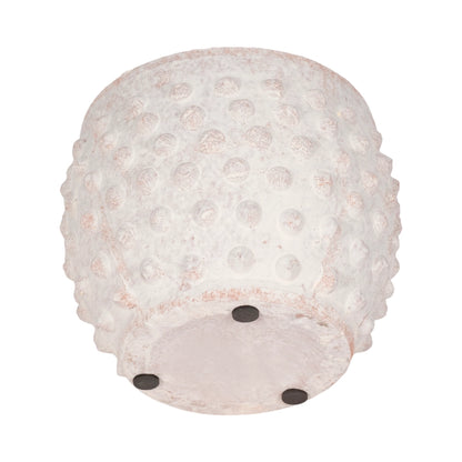 Planter - White Terracotta Round Bubble Rough Finish