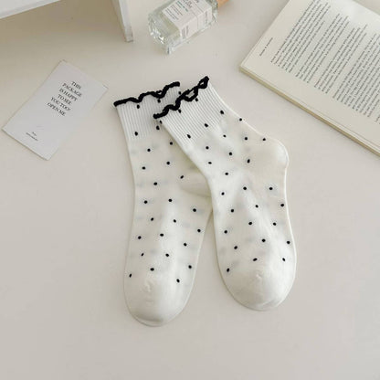 All-Match New Polka Dot Mid-Calf Socks