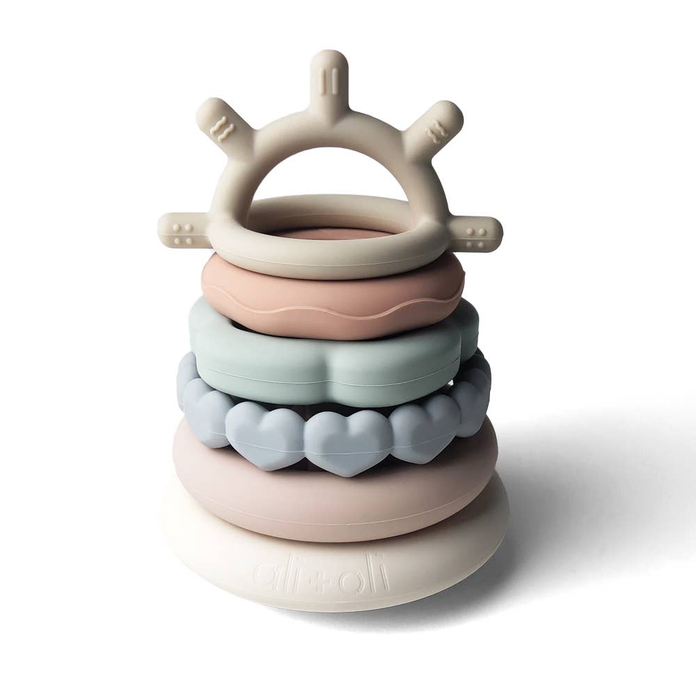 Silicone Stacking Ring Sensory Play Tower