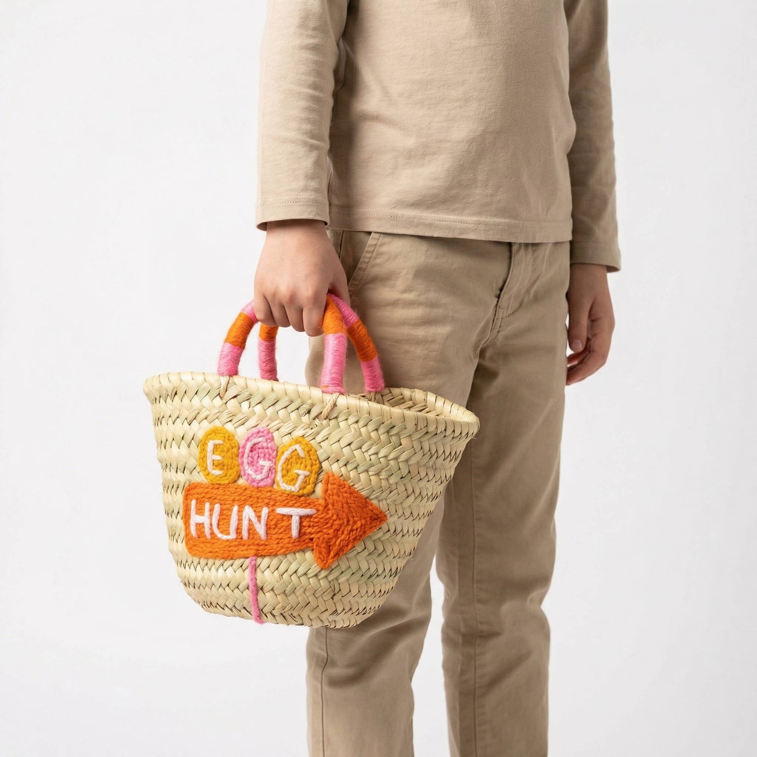 Bunny Basket - Handwoven Easter Basket