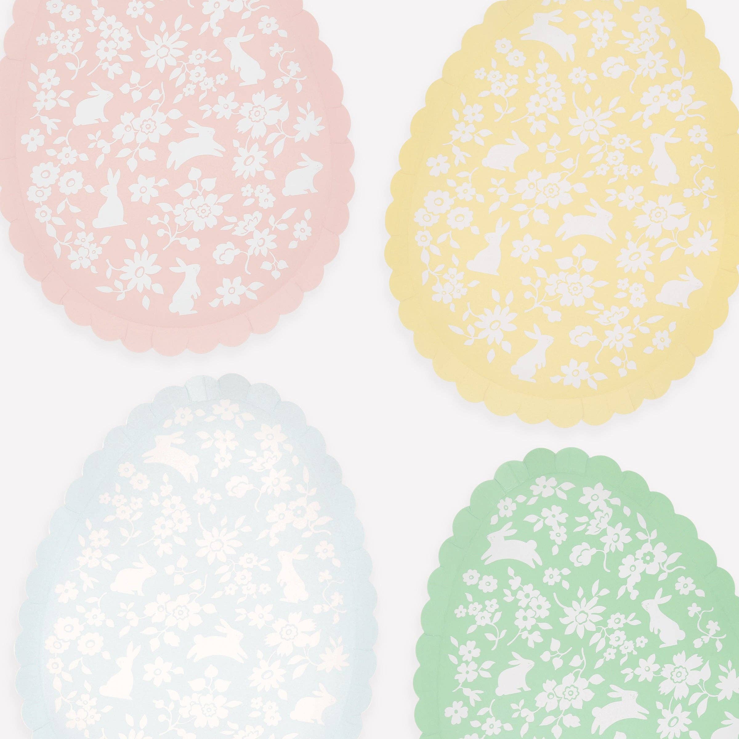 Ditsy Bunny Egg Plates