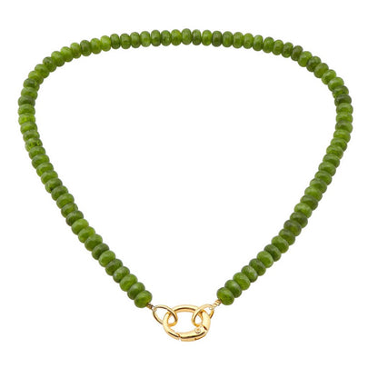 Carabiner Clip Stone Beaded Necklace