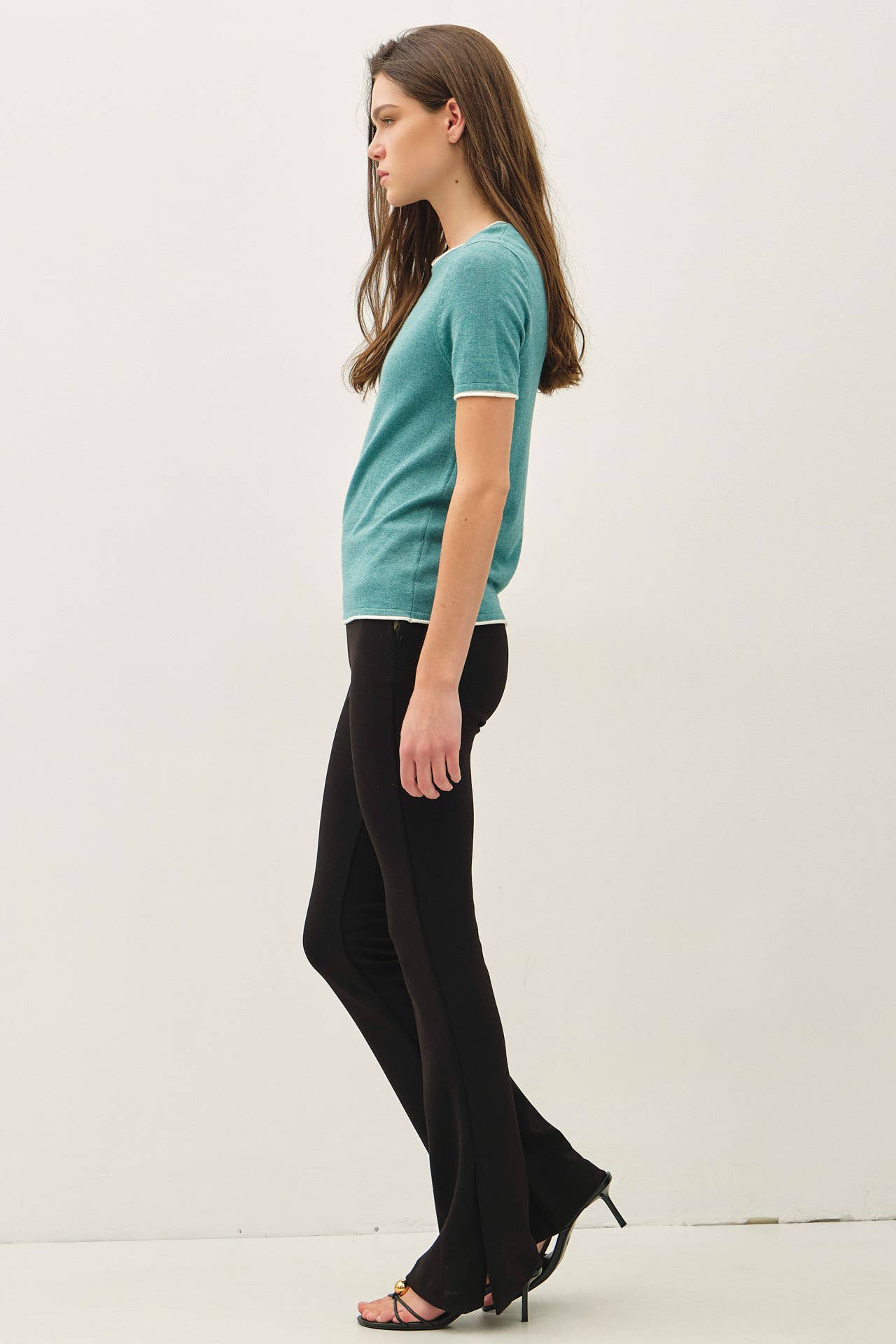 Layered Look Essential Short Sleeve Sweater Top