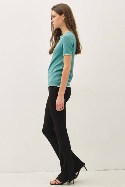Layered Look Essential Short Sleeve Sweater Top
