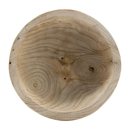 Bowl - Brown Paulownia Wood with Pedestal Base