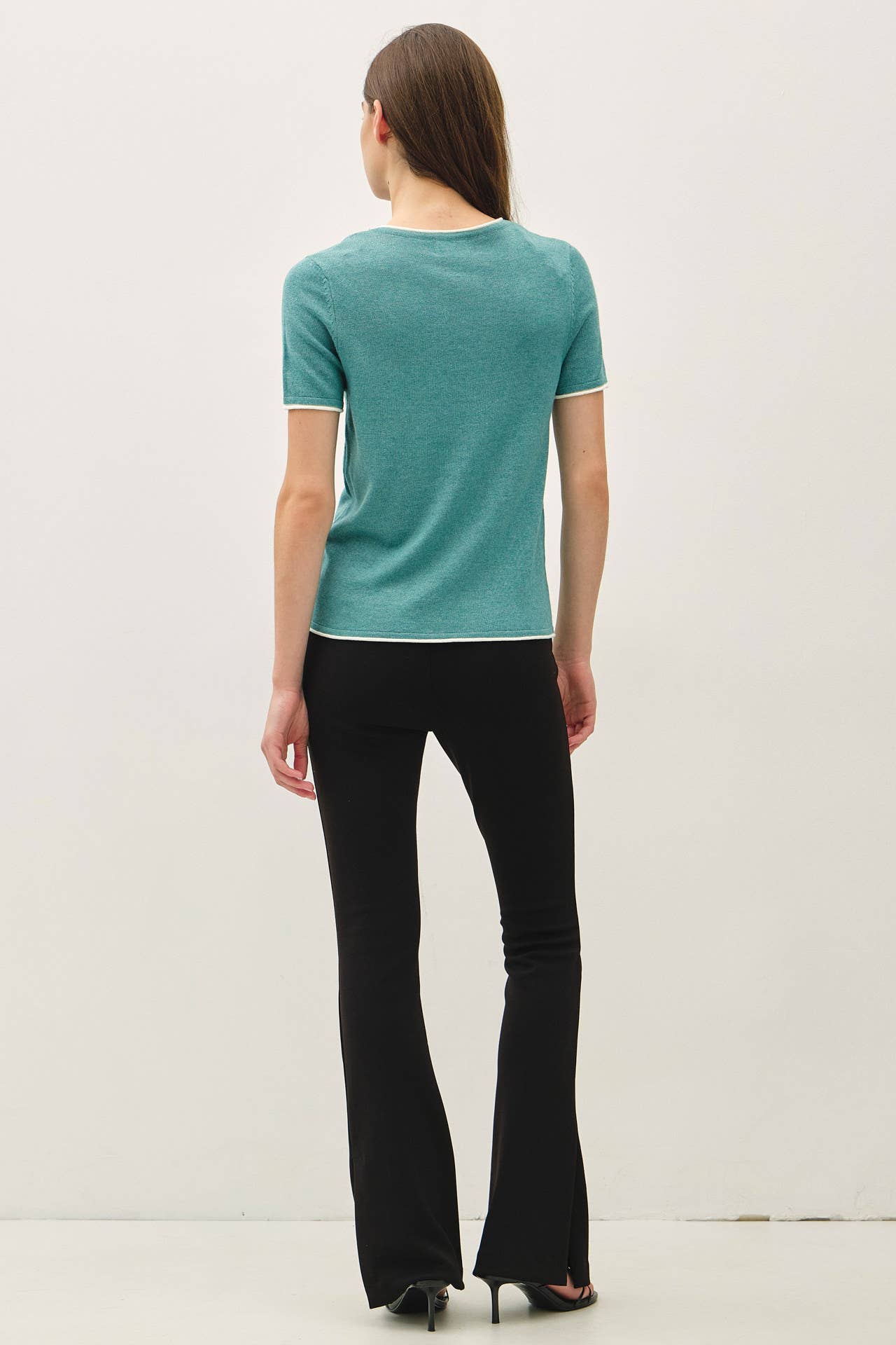 Layered Look Essential Short Sleeve Sweater Top