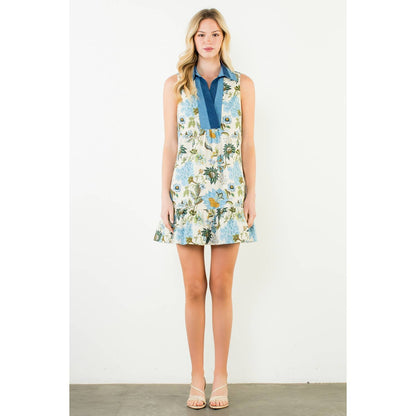 Sleeveless Floral Pattern Dress