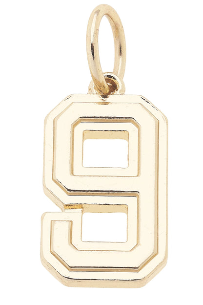 Number Charm in Shiny Gold