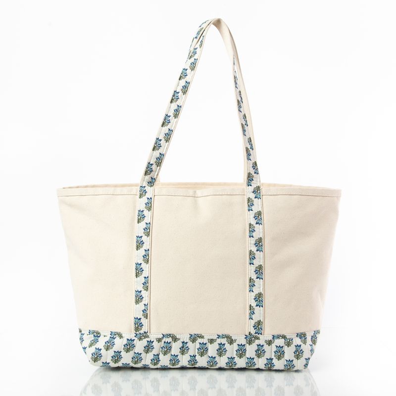 Block Print Tote with Pockets