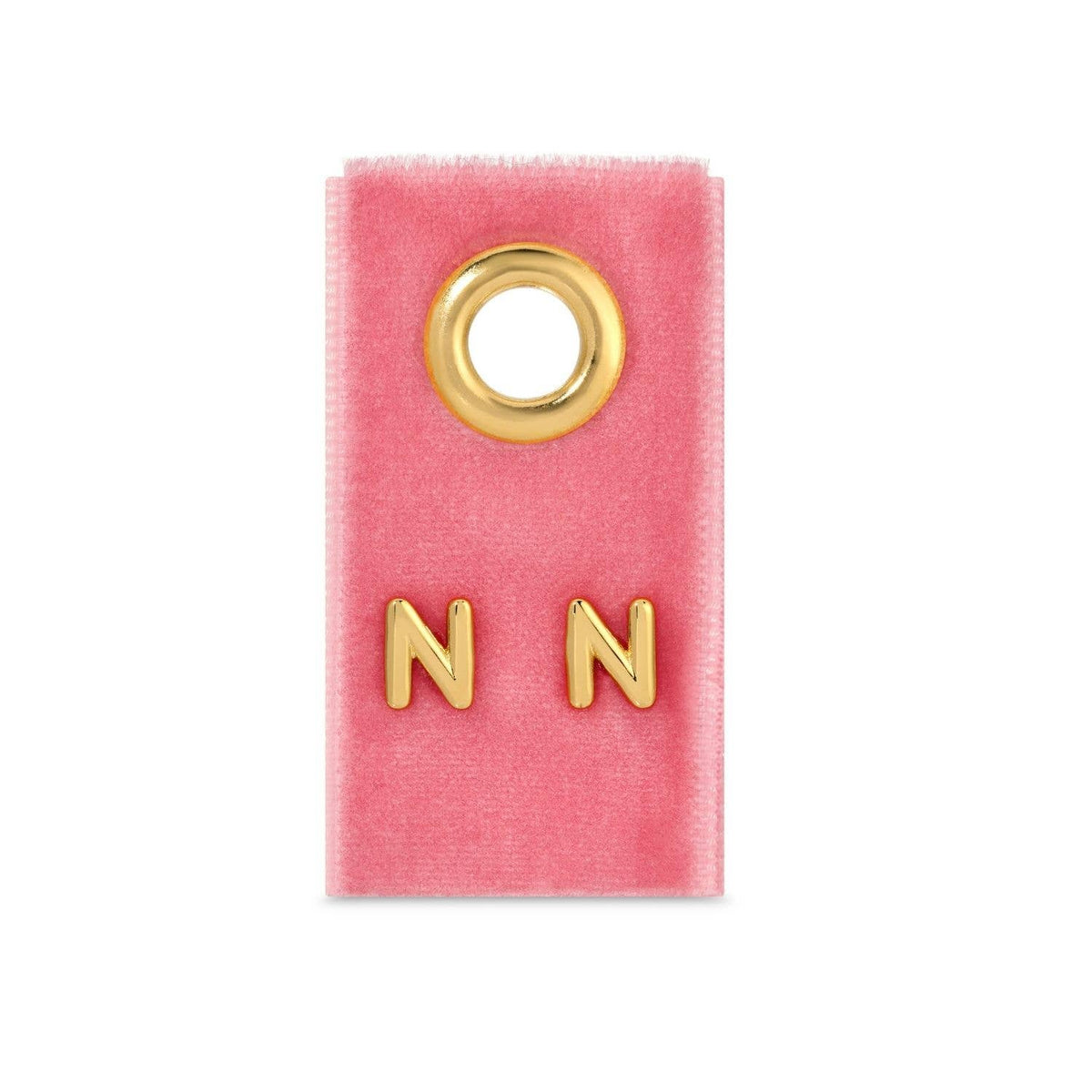 Initial Stud Earrings on Velvet