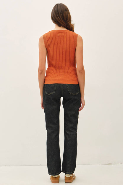 Texture Ribbed Classic Cut Sweater Tank